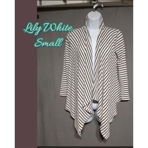 Lily White black & white no closure cardigan small